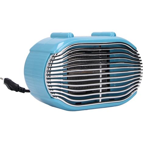 Radiateur de bureau portable 800W, chauffage d'appoint avec oscillation 45°, réglage multi-vitesses, bleu, pour maison et bureau (1/5)