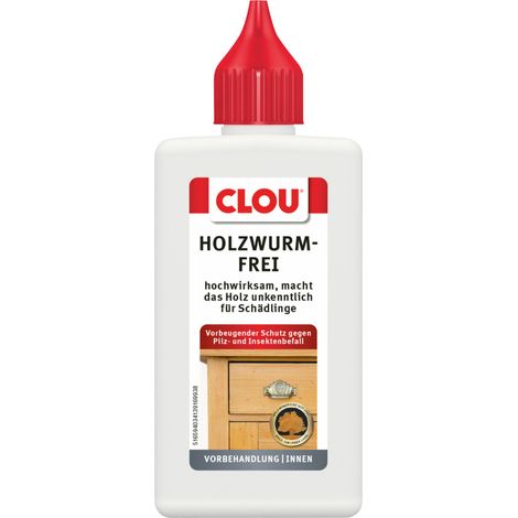 Clou Holzschutz Holzwurmfrei 100 ml Holzschutzlasur