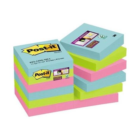 3M 622-12SS-MIA Klebezettel Quadratisch Blau, Pink, Gelb Selbstklebend (1/4)
