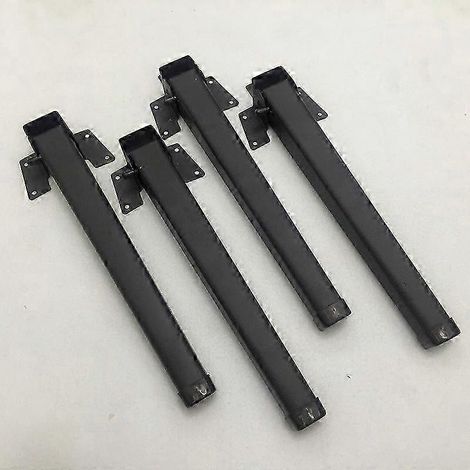 Pieds de table de camping d'extérieur, hauteur 28 cm/37 cm, ensemble de 4 pièces, pliables et portables, 28 cm noir. (1/5)