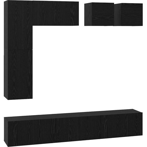 Maison Exclusive - Ensemble meuble TV 8 pcs Chêne noir Bois d'ingénierie