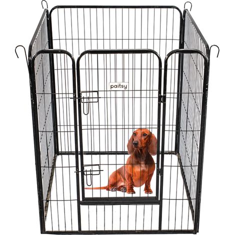 Parc Enclos pour chien chiot et lapin GARDEO80x100x4, 4 panneaux 80X100cm, 0,64M2, modulable, intérieur et extérieur, pliable, garantie 5 ans, Paitsy