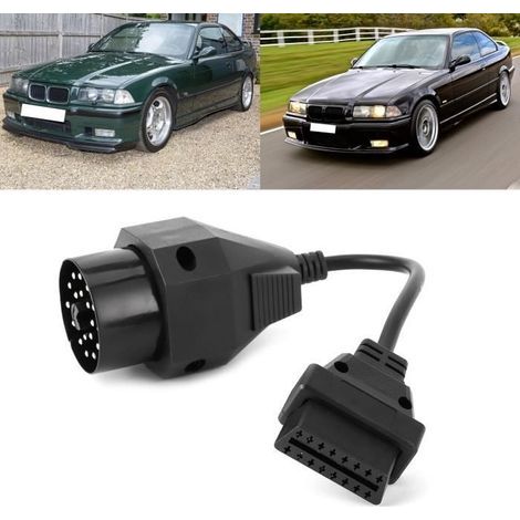 (Schwarz) OBD2-Diagnoseadapterkabel 16-polig auf 20-polig – Kompatibel mit E36, E39, X5, Z3 – Schwarzes ABS