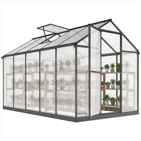 Serre de jardin en aluminium et polycarbonate 303 x 183 x 195 cm (1/5)
