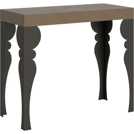 Consolle Allungabile 90-196x40x77 cm Paxon Small Premium Tortora Telaio Antracite