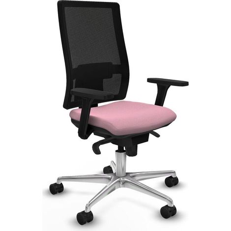 Piqueras y Crespo Chaise de bureau rose avec accoudoirs 3D
