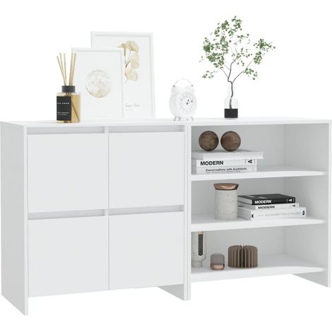 Buffets 2 pcs Blanc Bois d'ingénierie (1/5)