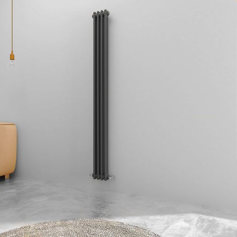 Acezanble 1800x200mm 2 Column Anthracite Vertical Traditional Cast Iron Style Radiator (1/4)