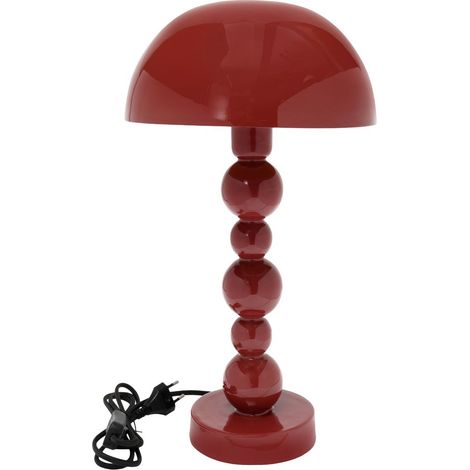 Lámpara de sobremesa seta de metal burdeos con bolas 46 cm (1/5)