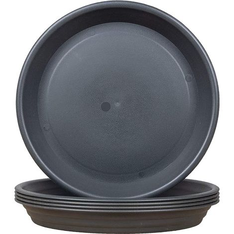 Soucoupe Pot Fleur 25CM Taupe en Plastique Pots de Fleurs Lot de 5 Soucoupes pour Plantes d'intérieur et d'extérieur (1/5)