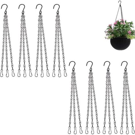 8 teilige Hängekette Pflanzenampeln Blumentopfaufhänger 46 cm Hängender Topf Gartenblumentopfkette Heimdekoration Innen/Außen für Vogelfutterhäus (1/5)