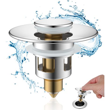 Bonde Lavabo Universel Pop-Up, Bouchon Lavabo Salle de Bain, Bouchon Evier Cuisine (25-46mm), Filtre de Vidange Anti-Bloqué et Anti-Clogging,Flitre Cheveux Anti-Odeur pour Trous de Drainage (1/5)