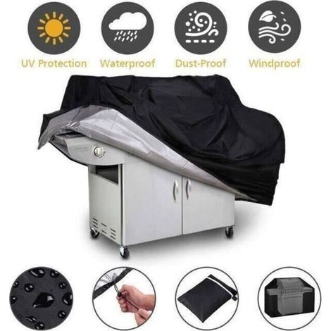 Gartenmöbel-Abdeckung 80 x 66 x 100 cm, schwarz, Grillabdeckung, Grillabdeckung für den Außenbereich, wasserdichte Grillplane, Grillabdeckungen – (1/3)