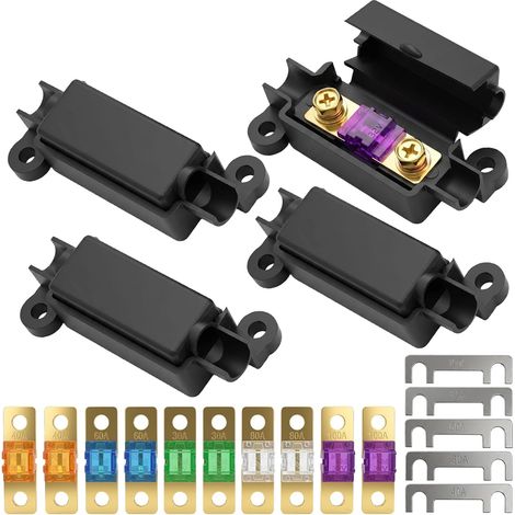 4 Pièce Porte Fusible 12V Midi et 10 Pièce 30/40/60/80/100A Fusible Voiture (1/5)