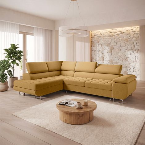 Ecksofa, links umwandelbar, 4-Sitzer, Eden Gelb (1/5)