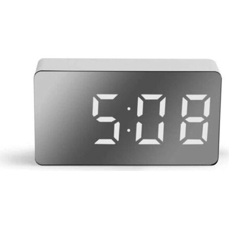 Réveil LED, réveil numérique, horloge, calendrier, fonction répétition d'alarme, réveil.