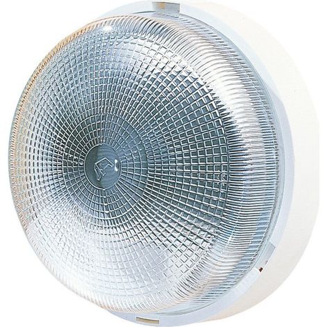L'Ebenoid – Hublot d'extérieur étanche rond E27 IP44 – Diffuseur en verre opale – Puissance 100W – Entraxe de fixation 150mm – Installation en applique ou plafond (1/4)