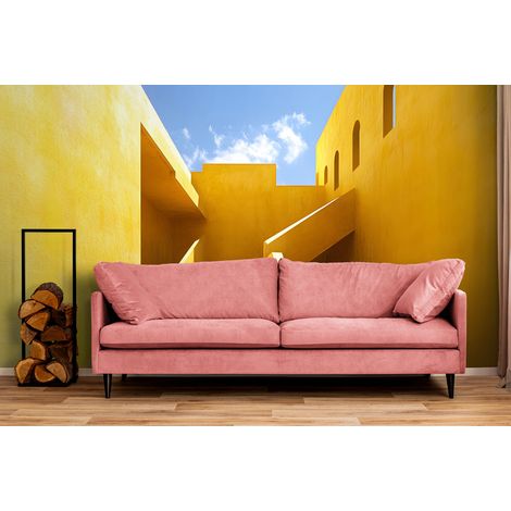 Papier Peint Minimaliste - architecture Jaune - 150 x 250 cm (1/2)