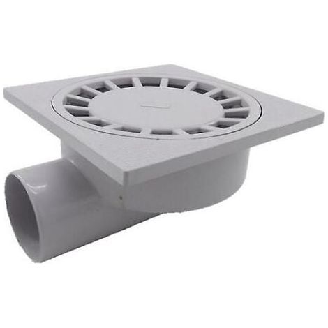 Siphon de sol 200mm x 200mm – Sortie horizontale 75mm – Plastique PVC blanc – Drainage efficace pour douches et pièces humides - Pvc1pcs-blanc-Karteo (1/4)