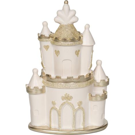 Amadeus Les Petits - Tirelire Château beige et doré en résine 24 cm (1/3)