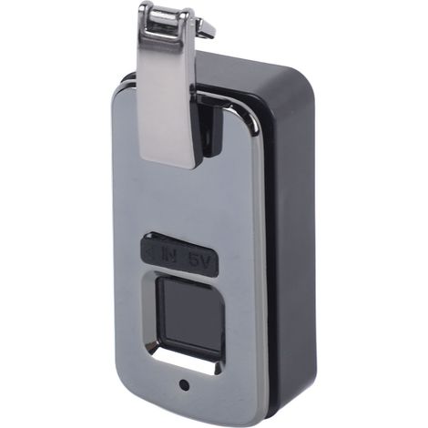 Cadenas à empreinte digitale, petit cadenas électrique intelligent intégré pour sac, valise, voyage, alliage d'aluminium, 3,7 V, gris