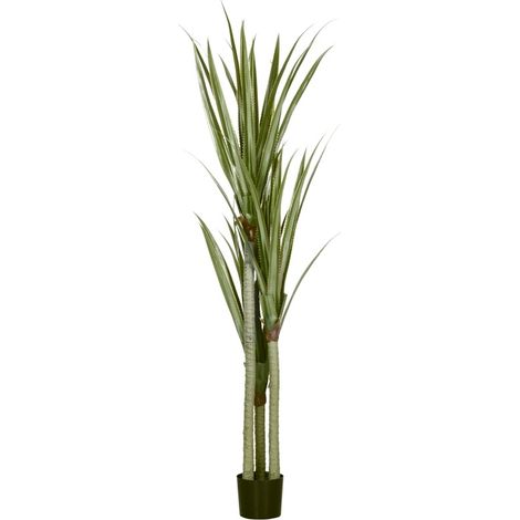 Plante artificielle Yucca grande 190 cm avec pot en ciment vert émeraude (1/5)