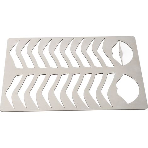 Gabarit de tatouage pour sourcils et lèvres en acier inoxydable épais brossé argenté, idéal pour la pratique. (1/5)