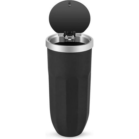 Mini-Auto-Mülleimer, multifunktionaler Auto-Mülleimer mit Deckel, tragbare Aufbewahrungsbox für Auto, Zuhause, Büro (Schwarz) (1/5)