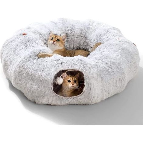 Tunnel de jeu pour chat en peluche - Maison pour chat - Tunnel pour chat - Jouet interactif pour chat - Amusant (1/5)