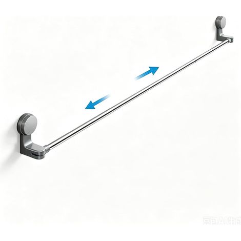 Porte-serviettes à ventouses, barre porte-serviettes 130 cm, pour salle de bain, hôtel, résidence étudiante, appartement, maison, locataire (1/5)