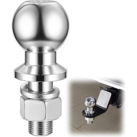 Boule d'Attelage 50mm 3.5t, Boule pour Barre de Remorquage, Boulon Ø22mm Acier Inoxydable, Boule d'Accouplement pour Tracteurs, Capacité Jusqu'à 3,5 Tonnes (1/5)