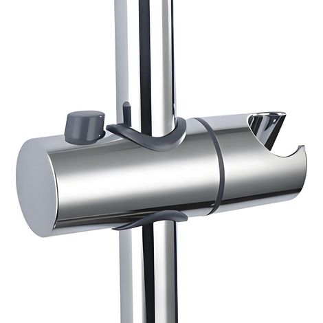 Support universel pour pommeau de douche (≥ 25 mm) chromé • Support chromé pour pommeau de douche de salle de bain, rotatif à 360°, en plastique (1/5)