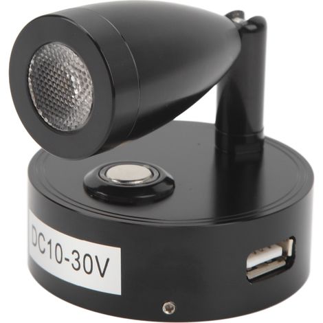 Lampe de lecture LED RV, lampe de chevet intérieure pour bateau et yacht, couleur de lumière réglable 3 modes, toucher tactile, alimentation DC10-30V, noir. (1/5)