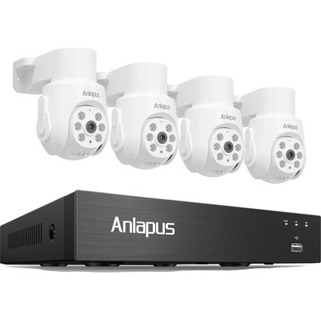 Sistema de cámaras de seguridad CCTV, resolución 4K, función de giro e inclinación, DVR de 8 canales, 4 cámaras 4K, 1 TB (1/2)