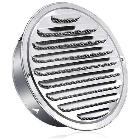 Kaelt - Grille de ventilation ronde en acier inoxydable Grille de ventilation en métal de 100 mm Grille de protection contre les intempéries avec grille de ventilation anti-insectes Lattes de grille d (1/5)