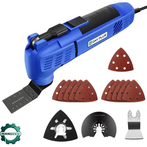 Manuzen - Outil multifonction oscillant 800 W – kit de coupe et rénovation – Bleu (1/3)