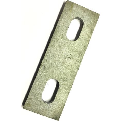 Slotted backing plate for M8 U-bolt (37 - 51 mm ID) Galvanised Mild Steel (1/2)