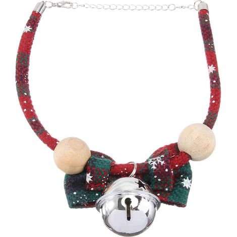 Collar navideño para perro con lazo y cascabel, 1 unidad. (1/5)