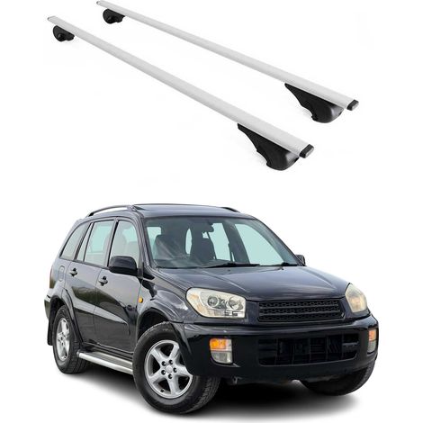 OMAC Dachträger Querträger für Toyota RAV4 II 2001-2005 – Abschließbar – Max. 75 kg – 2 Stangen Stahl Silber (1/5)