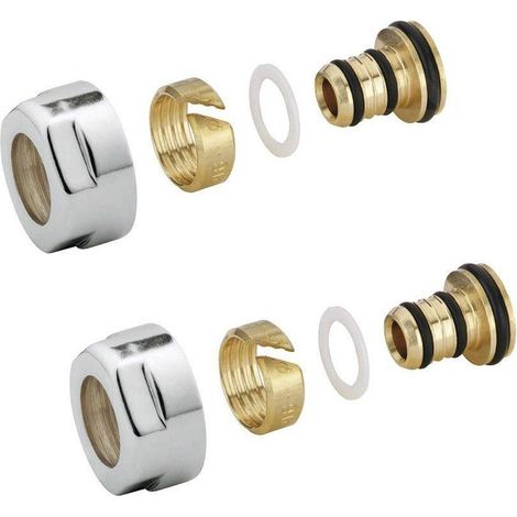 Adaptateur de tuyaux Alupex 16 mm, chromé (1/3)