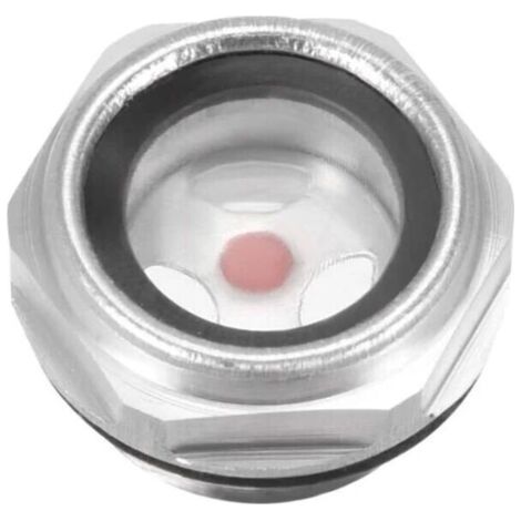 Niveau d᾿Huile Liquide Jauge Voyant d'huile Verre Vue Raccord de Compresseur d᾿Air Bouchon en Alliage d᾿Aluminium à Filetage Mâle 1/2 PT avec Joint Torique (1/3)