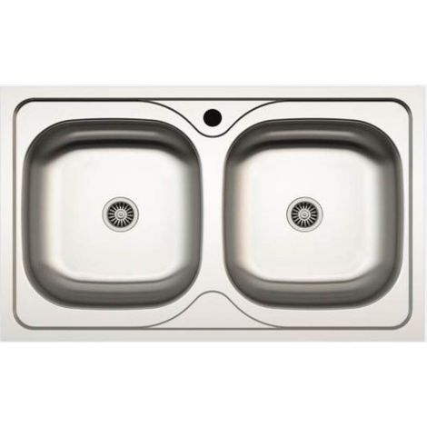 Lavello incasso cucina MP862V acciaio 86x50 cm due vasche (1/3)