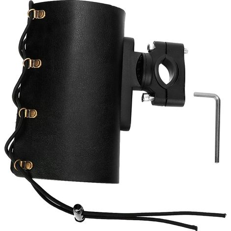 Support de boisson réglable pour moto, porte-gobelet universel en noir, support pour bouteille d'eau ou canette, montage facile. (1/5)