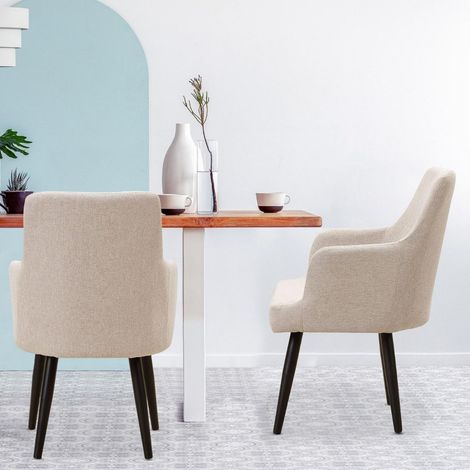 Lot de 2 Fauteuils Neiva Tissu Beige (1/5)