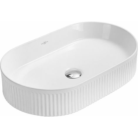 Mexen Grovo lavabo sobre encimera acanalado 49 x 31 cm, blanco - 22304900 (1/2)