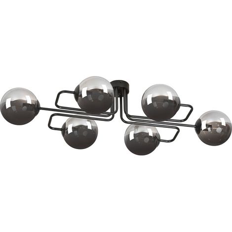 Lampada a Soffitto Brendi, Acciaio verniciato a polvere, Vetro, Nero, Grigio, 93x32x50 cm (1/5)