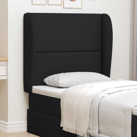 Kopfteil Ohr Schwarz 80 x 23 x 6 cm Stoff