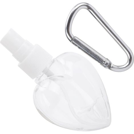 Leere Reise-Sprühflasche mit Schlüsselanhänger, 50 ml, transparenter, herzförmiger Kunststoffbehälter (Buse de pulvérisation blanche) (1/5)