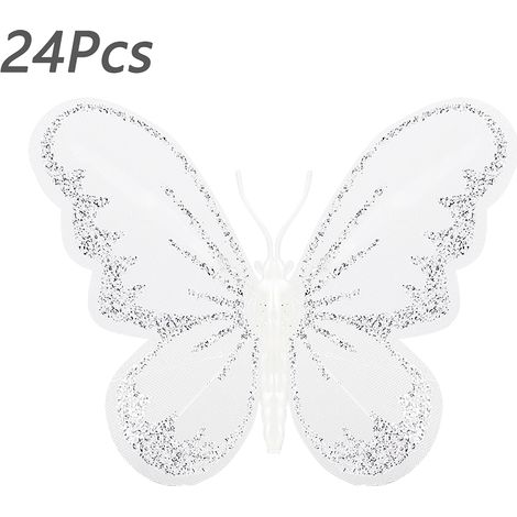 Papillon De Décoration - Pour Arbre De Noël - En PVC - 24 Pièces