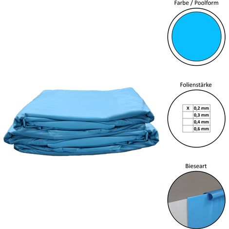Poolfolie Ersatzfolie Rundbecken 450x90cm - Dicke 0,2mm - Overlap - blau (1/3)